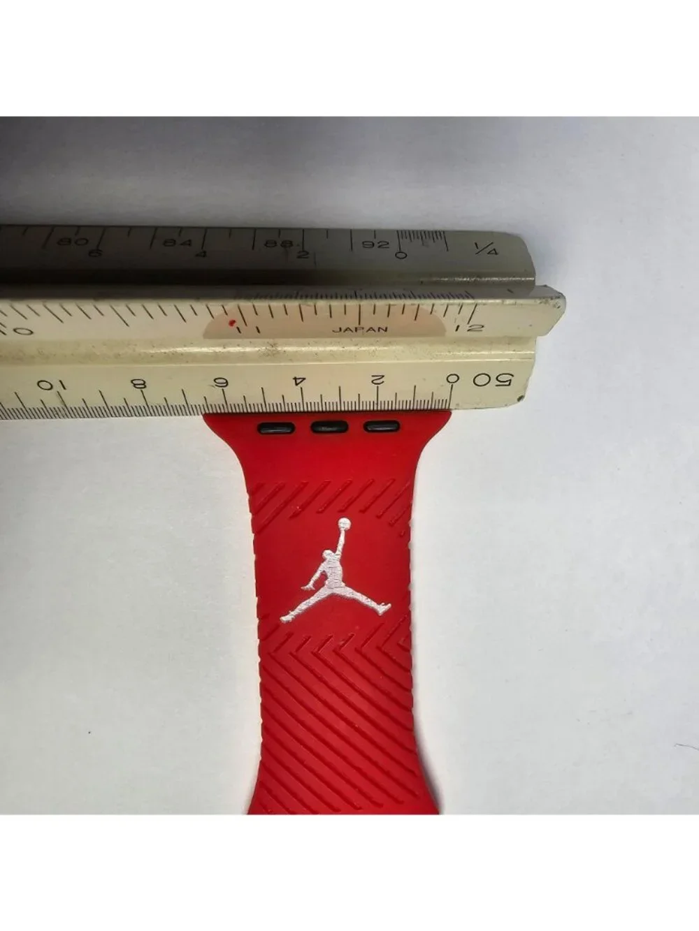 Air Jordan Apple Watch Silicone Sport Band (42mm/44/46/49) Red w/ White Logo